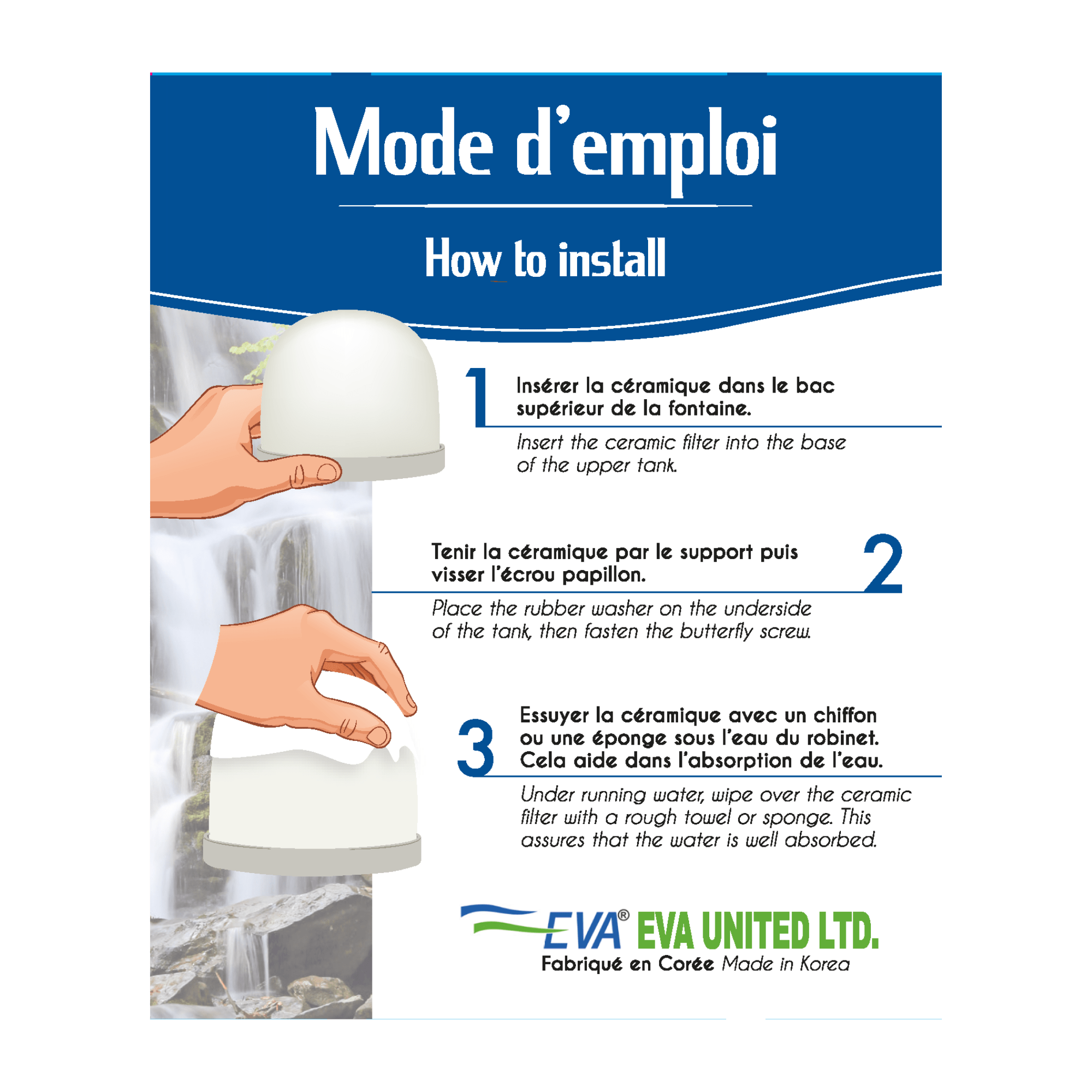 EVA UNITED LTD Cartouches filtres Pack Eva - filtration 18 mois - 3x filtres ultimate + 1 ceramique classique +1 recharge mineraux