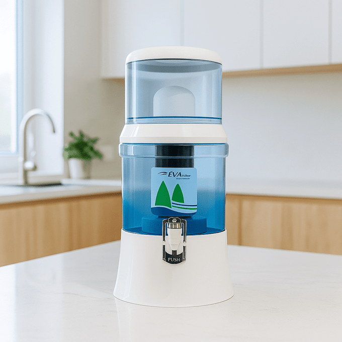 Fontaine à eau EVA 7L – Cuve inférieure en verre avec système magnétique