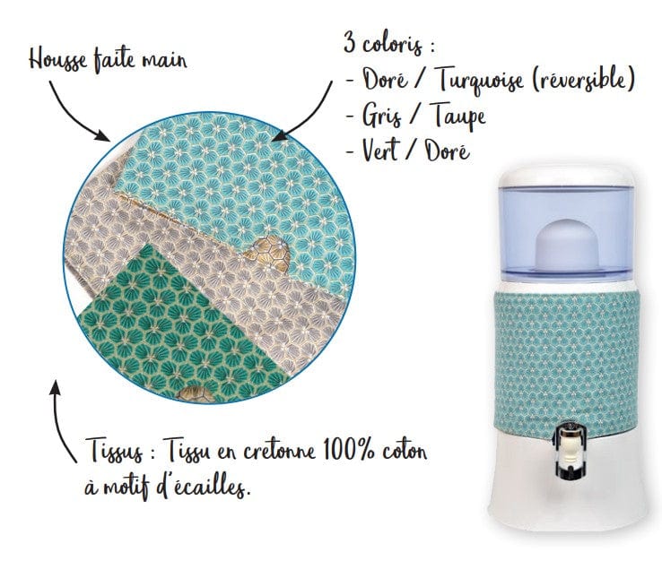 EVA UNITED LTD housses de protection Housse de protection UV - Fontaine Eva 7 litres cuve plastique - turquoise - dorée